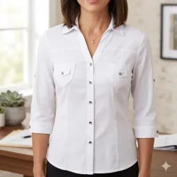 Camisa blanca mangas 3/4
