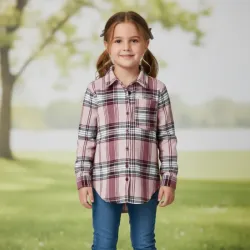 Camisa de cuadros rosada