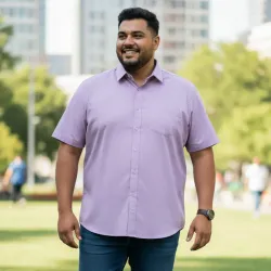 Camisa de hombre rosada