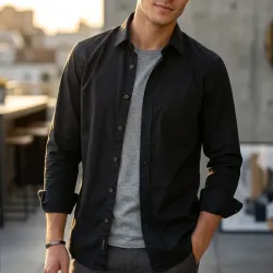 Camisa negra de manga larga