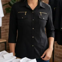 Camisa negra manga 3/4