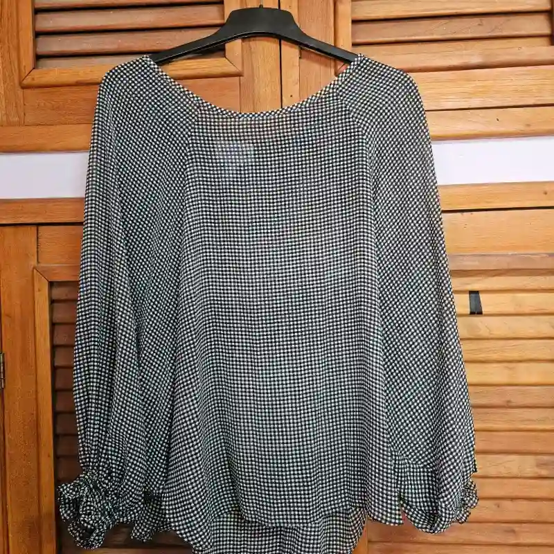 Blusa de mangas de cuadriros