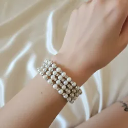Pulsera perlas blancas