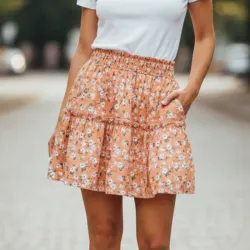 Saya naranja estampada