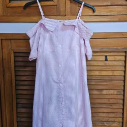 Vestido de rayas rosado