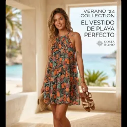 Vestido estampado transparente