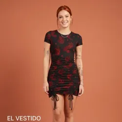 Vestido negro y rojo