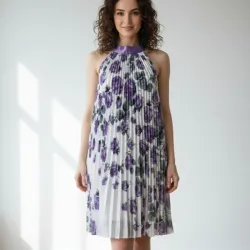 Vestido plizado de flores