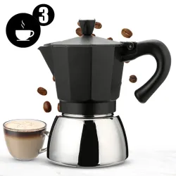 Cafetera Base Curva - Negra - 3 tazas