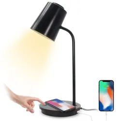 Lámpara de escritorio - Negra y madera