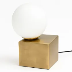 Lámpara de mesa - Cúbica dorada