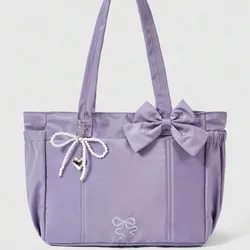 Cartera lila espaciosa