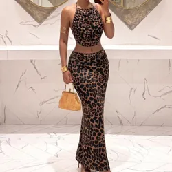 Conjunto estampado de leopardo