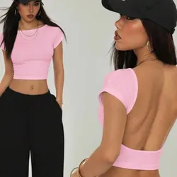 Top corto con diseño de espalda descubierta