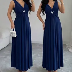 Vestido escotado azul
