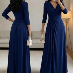 Vestido largo azul marino