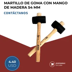 Martillo de goma con mango de madera