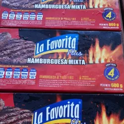 Hamburguesas la “FAVORITA PLUS” pollo y res 