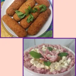 Ensalada fria +croquetas
