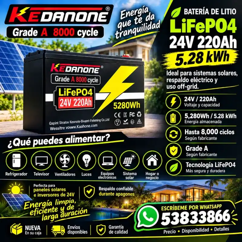 Kit de energia solar. Disponible en la Habana.