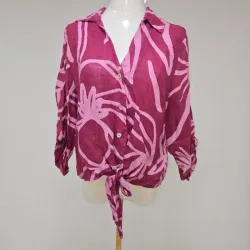 Blusa estampada rosada de mangas