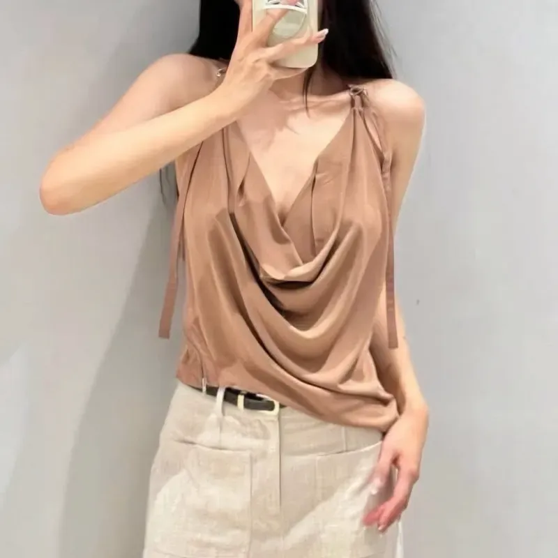 Blusa Zara carmelita asimétrica 