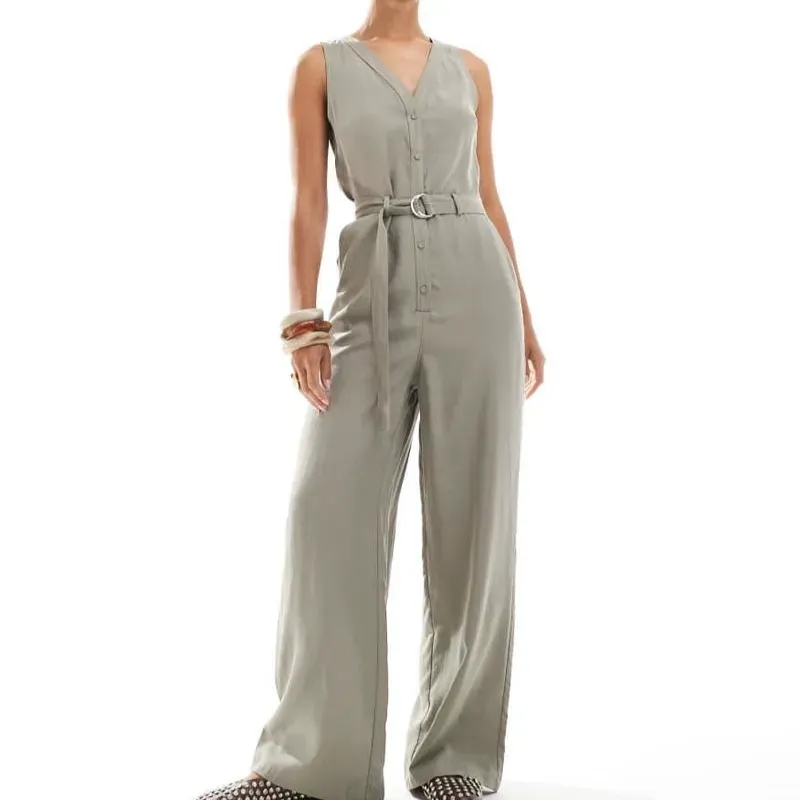 Monopantalón verde olivo Mango