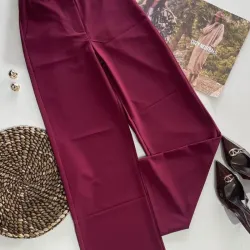 Pantalón de vestir rojo vino H&M