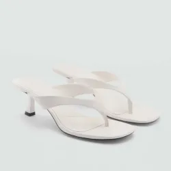 Sandalias de tacón blancas Mango