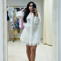 Set de saya y blusa mangas blanca