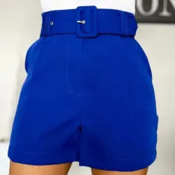 Short azul de vestir 
