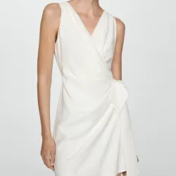 Vestido blanco sin mangas cruzado Mango