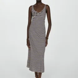 Vestido largo de rayas Mango