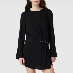 Vestido negro con cinto Mango