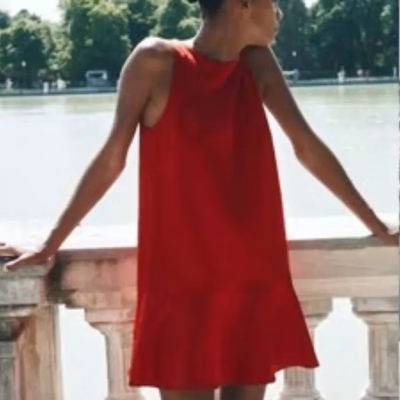 Vestido rojo sin mangas H&M