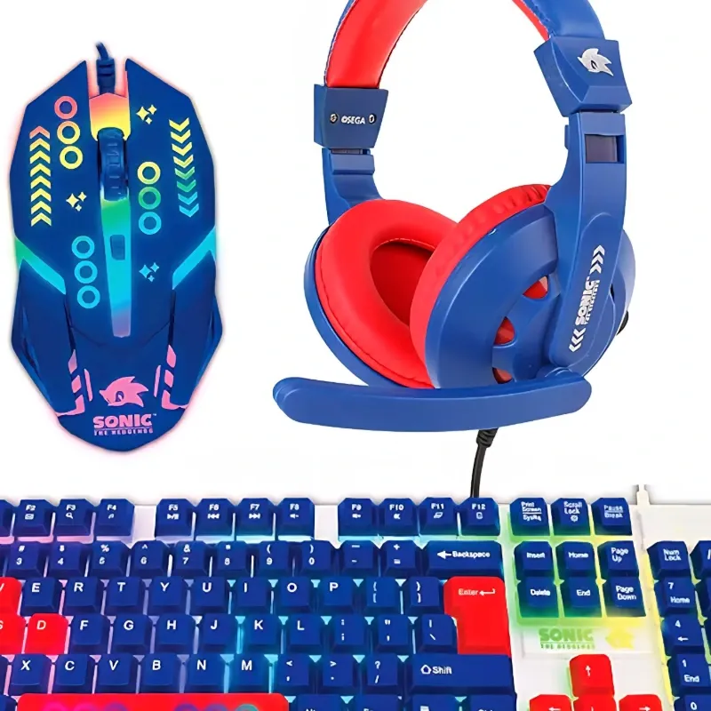 Combo Sonic (Cascos Gamer, Teclado y Mouse)