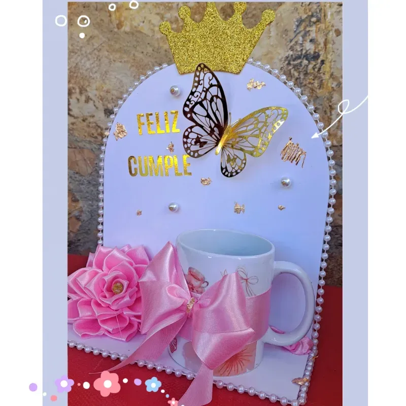 Base con jarra y Flor eterna(Dalia)