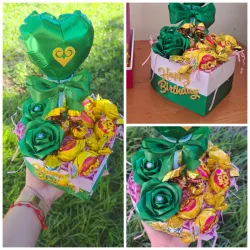 Cajita con rosas y bombones
