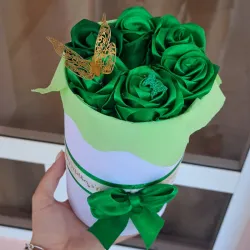 Cilindro de 7 rosas verde