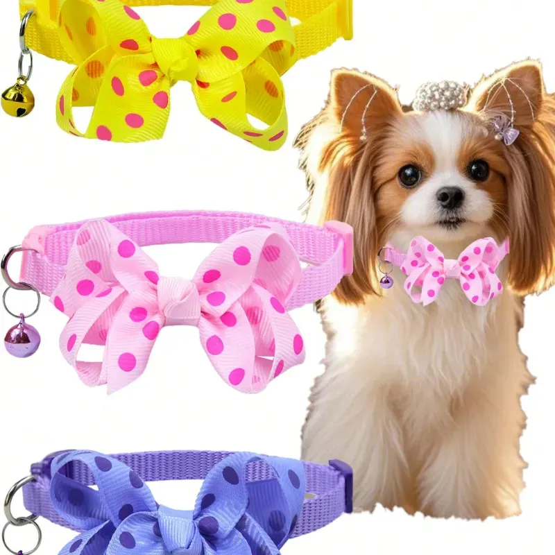 Collar para mascota con lazo y flores