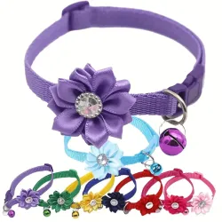 Collar para mascota con lazo y flores