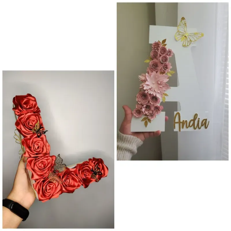Letra con rosas