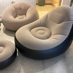 Puff inflable dos tonos