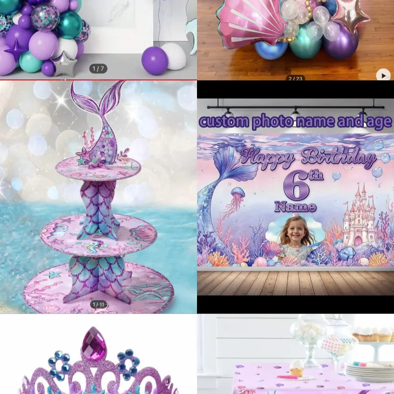 Decoración con temática de sirenita 