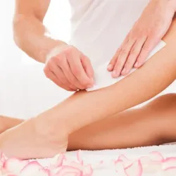 Leg hair removal with wax