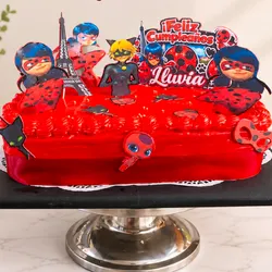 Cake temático rectangular Ladybug