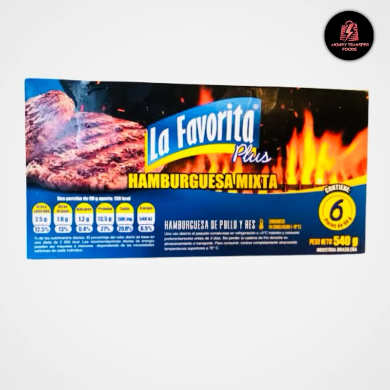 Hamburguesas la “FAVORITA PLUS” pollo y res 