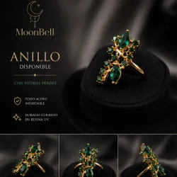 Anillo de piedras verdes