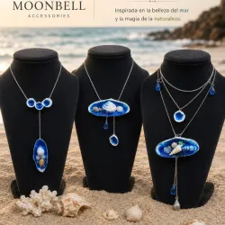Collares Agua Marina plateados