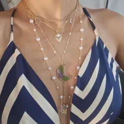 Colección MoonBell dorada en resina. Collar 5